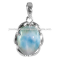 Pendentif en argent sterling 925 en pierres précieuses Larimar